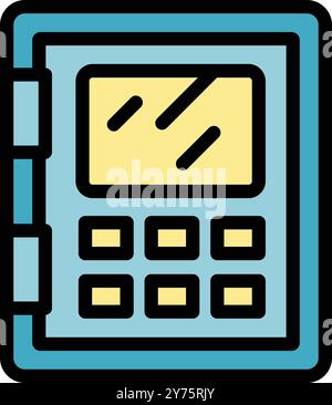Electronic keycard door lock system with a digital screen is providing security access Stock Vector