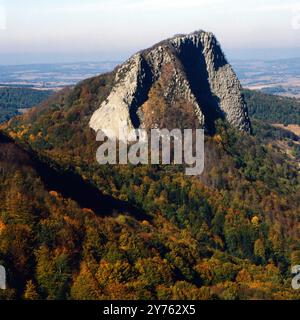 Blick vom Col de Guery bei Orcival in der Region Auvergne, im Departement Puy-de-Dome, Frankreich um 1985. Stock Photo