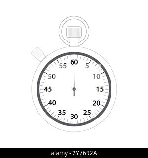 Stopwatch icon vector on white background Stock Vector