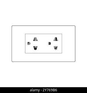 Thailand power plugs outlet 2 sockets Stock Vector