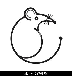 Vector Sample Mouse Icon isolated, Blackground White Color Stock Vector