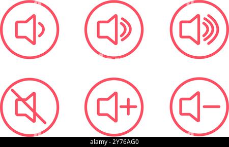 Flat Sound Volume Icon Set Vector Stock Vector