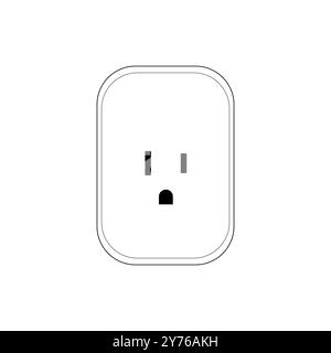 One US smart plug vector concept icon in thin line style Stock Vector