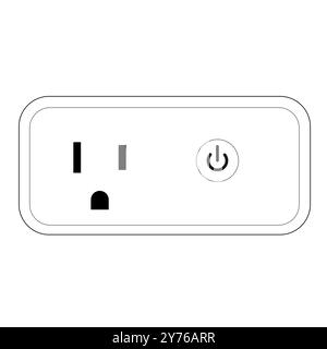 One US smart plug with wifi vector concept icon in thin line style Stock Vector