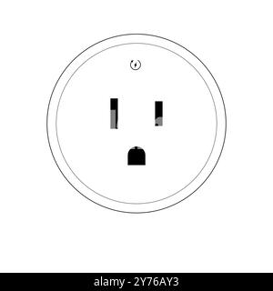 Wi-Fi US smart socket concept icon in thin line style Stock Vector