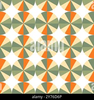 Seamless Pattern circle geometric graphic design, fall color season Stock Vector