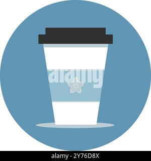 Paper cup for holding hot coffee with flat vector style Stock Vector