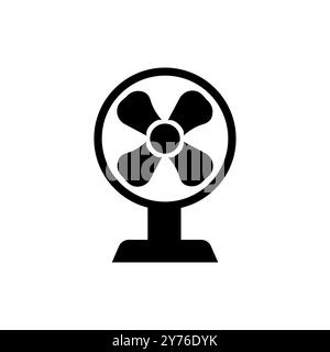 Cooling fan solid icon isolated on white background, Vector illustration Stock Vector
