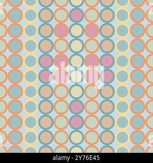 seamless pattern pie and cog modified shape pastel shades color, illustrations vector Stock Vector