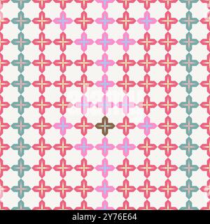 seamless pattern double star modified shape pastel shades color, illustrations vector Stock Vector