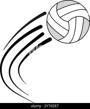 volleyball speed outline icon and Hand drawn, vector illustration Stock Vector