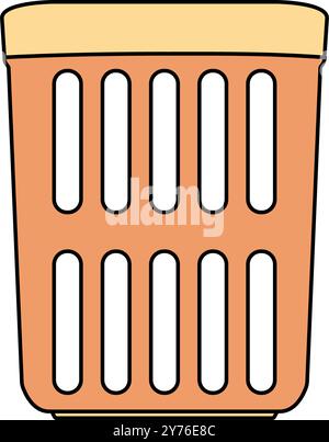 Pencil Basket outline filled icon. vector design illustration Stock Vector