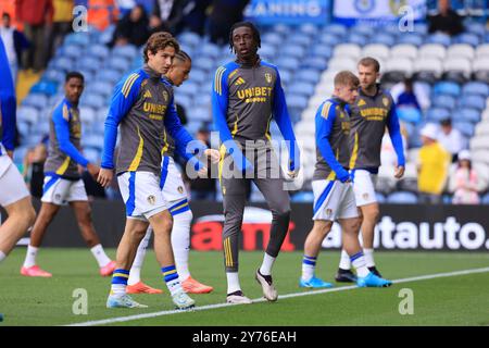 James Debayo of Leeds United before the Sky Bet Championship match ...