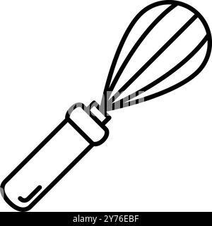 Whisk for mixing and whisking outline icon, Vector illustrations Stock Vector