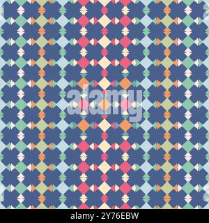 seamless pattern diamond and cog modified shape pastel shades color, illustrations vector Stock Vector