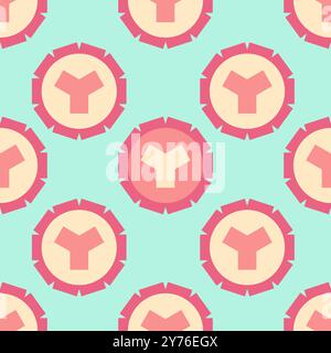 seamless pattern square star and circle modified shape pastel shades color, illustrations vector Stock Vector