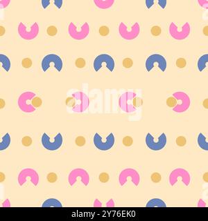 seamless pattern pie and circle modified shape pastel shades color, illustrations vector Stock Vector