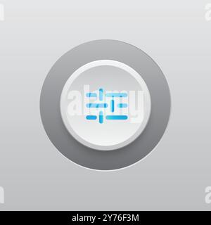 Settings Modern Button and LED Light Stock Vector
