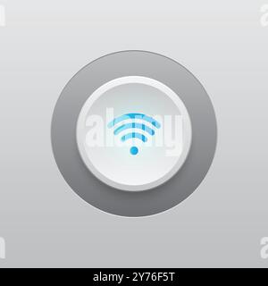 Wifi Modern Button and LED Light Stock Vector