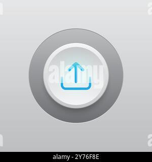 Upload Modern Button and LED Light Stock Vector