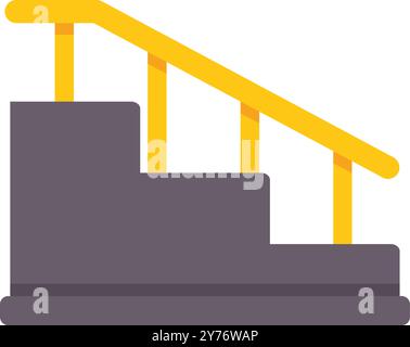 Minimalist flat vector illustration featuring a staircase representing the concept of career progression Stock Vector