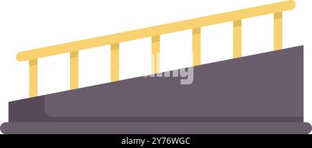 Wheelchair access ramp with yellow handrails providing disabled people access to public buildings Stock Vector