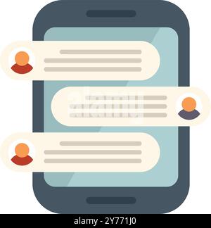 People chatting online on smartphone with speech bubbles exchanging messages Stock Vector