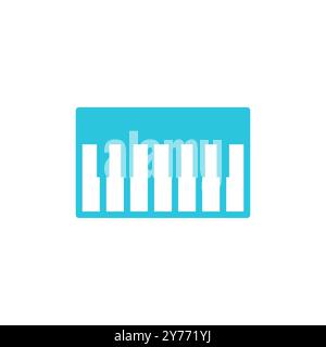 Piano keyboard icon. Isolated on white background. From blue icon set. Stock Vector