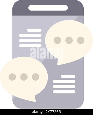 Smartphone displaying chat bubbles exchanging messages, symbolizing online communication and instant messaging apps Stock Vector