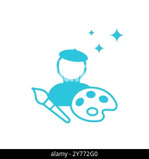 Creator, artist, painter icon  Isolated on white background. From blue icon set Stock Vector