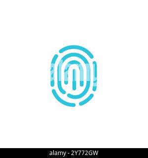 Uniqueness, fingerprint icon. Isolated on white background. From blue icon set. Stock Vector