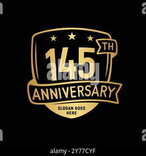 145 years anniversary celebration shield design template. 145th ...