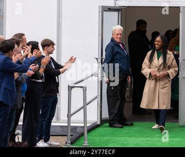 Birmingham, UK. 28th Sep, 2024. Kemi Badenoch arrives at the Hyatt Hotel Birmingham where the conservative leadership contenders are arriving today ahead of the Conservative Conference. Rishi Sunak arrived also, with his wife Akshata Murty,  for what will be his last conference as leader. Birmingham UK. Picture: garyroberts/worldwidefeatures.com Credit: GaryRobertsphotography/Alamy Live News Stock Photo