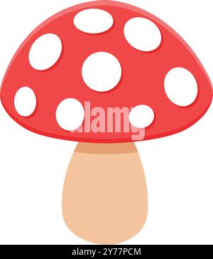 Mushroom icon in flat style. Boletus vector illustration on isolated background. Nature food sign business concept. Stock Vector