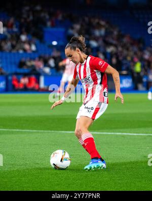 Coruña, Spain. 28 September, 2024. Women First Division Football. RC Deportivo Abanca vs Athletic Club Bilbao. Riazor Stadium. Nerea Nevado Credit: Ismael Miján/Alamy Live News Stock Photo