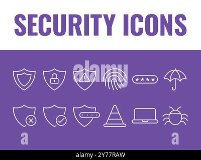 Security icons set vector. Cyber Security icons vector. protection icons vector Stock Vector