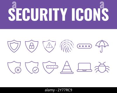 Security icons set vector. Cyber Security icons vector. protection icons vector Stock Vector