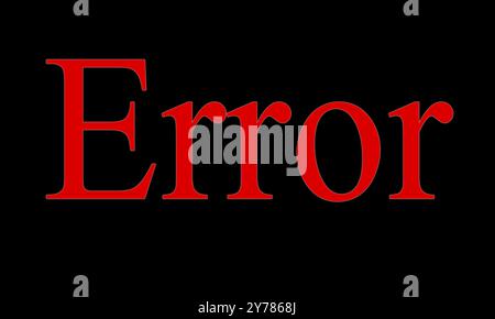ERROR red word on black background Stock Photo