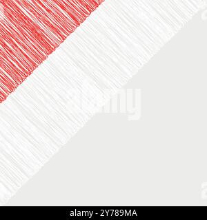 Indonesia Independence Day August 17. Scribble style Indonesia flag vector background. Poster, card, banner. Copy space. Stock Vector