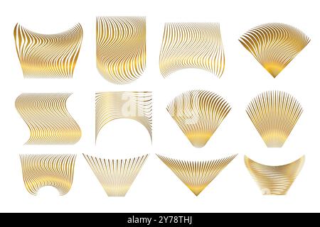 Gold Elegant Shape Geometric Diamond Triangle Abstract Decoration Collection Stock Vector