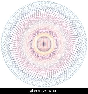 Colorful Round Guilloche Certificate Watermark Stock Vector