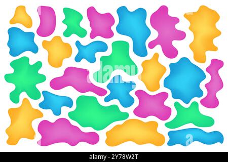 Amorphous Shape Set with Bright Colors Stock Vector