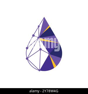 Technology water drop logo design. Water drop technology logo and digital water droplet icon vector design Stock Vector