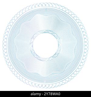 Blue Traditional Guilloche Certificate Watermark Element Stock Vector