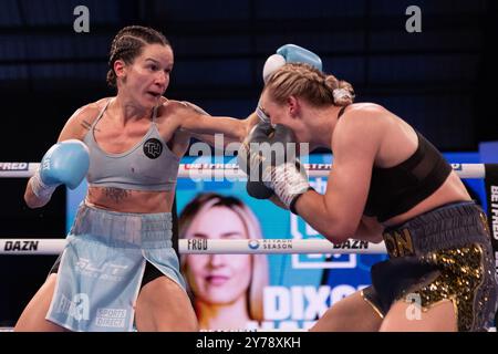 Sheffield, UK. 29th Sep, 2024. Canon Medical Arena, Sheffield, South Yorkshire, 28th September 2024. WBO Lightweight World Title Rhiannon Dixon v Terri Harper Credit: Touchlinepics/Alamy Live News Stock Photo