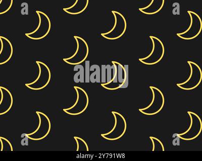 Crescent moon pattern. Dark background. Vector illustration. Stock Vector