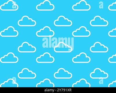 Clouds seamless pattern. Vector illustration. Stock Vector