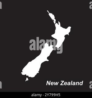 new zealand map icon vector illustration symbol design Stock Vector