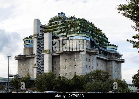 Hamburg Flakturm IV in St. Pauli bunker building from WWII. The former turret is a historical architecture in the city. The landmark is in the Feldstr Stock Photo