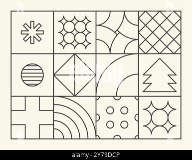 Geometric pattern outline christmas theme. Stock Vector